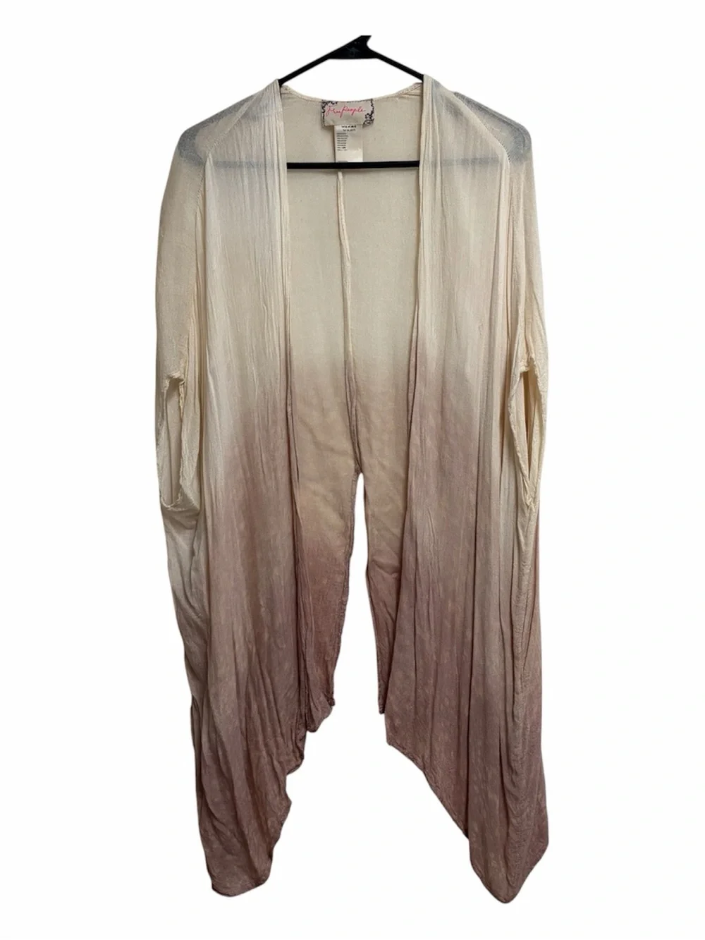Free People Neutral Cream Rayon Shawl - Cream Rose Ombré